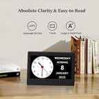 2025 NEW, Digital Clocks, 7'' Dementia Clock with Date and Time for Elderly, Auto-Dimming, 12 Reminders & 6 Alarms, Button & Remote Control, Auto DST, Digital Calendar for Seniors Large Display