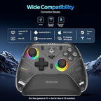 C8 PC Controller - Wireless Bluetooth Gamepad - Hall Effect Joystick RGB Backlit - 1000Hz Polling Rate -Dual Vibrate Macro Buttons for PC, Switch, Switch 2, Steam Deck, Android, iOS, MAC &Tesla Charging Dock