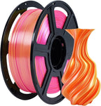 FLASHFORGE Silk Dual Color Filament, Pink and Yellow 2 in 1 Coextrusion Silk PLA Filament 1.75mm, 3D Printer Filament Color Change 1kg(2.2lbs) Spool, Dimensional Accuracy +/- 0.02mm