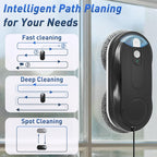 KKI Window Cleaning Robot, Automatic Window Cleaner Robot, Dual Spray, Max 3200Pa, AI Path Planning & Edge Detection, Remote Control for High-Rise Windows, Glass,Door,10xCloths, X3 (Black)