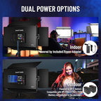 Mettlelite SPL420C RGB LED Video Light with APP Control, 360° Full Color RGB Panel Light, 2800K-8000K, CRI/TLCI 97+, 10 Scenes, Professional Photography Studio Lighting for YouTube/Stream/Photo/Video