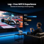 [1500 ANSI/Built-in APPs] Smart Projector with Wifi and Bluetooth: NICPOW 4K Outdoor Projector, Compatible with Netflix, Auto Focus & Keystone, Portable Proyector for Home & Outdoor Use, White
