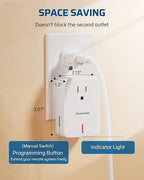 DEWENWILS Remote Control Outlet Wireless Wall Mounted Light Switch, Electrical Plug in On Off Power Switch for Lamp, Fan, Household Appliance, No Wiring, 100 Feet RF Range, ETL Listed, Programmable