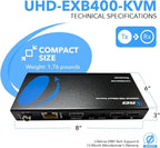 OREI 4K@60Hz KVM HDMI Extender Over Ethernet PoC Single HDBaseT CAT5e/CAT6A/CAT7 Cable - Upto 400 feet 4:4:4 - Remote, Keyboard, Mouse, USB Control