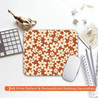 Armanza Square Mouse Pad Cute Flowers, Personalized Premium-Textured Custom Mouse Mat Design, Washable Mousepad Cloth, Non-Slip Rubber Base Computer Mouse Pads for Wireless Mouse