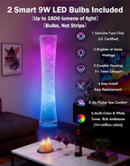 LEONC RGB+CCT Floor Lamp with Remote, 1800lm LED Tuya Smart 9W×2 Bulbs, 61" Smart Modern Floor Lamp with Alexa, Music Sync and 16 Million Colors, Color Changing Standing Lamp for Bedroom Living Room