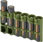 Storacell Slimline AA-6 Battery Storage Caddy and Dispenser, Military Green, Holds 6 AA Batteries (Not Included), Durable & Compact Design, The Original Battery Caddy, Made in The USA