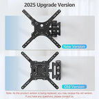 MOUNTUP TV Wall Mounts for Most 26-60 Inches TVs, Full Motion TV Bracket with Swivel and Extension, Articulating Arms, Tilt, Leveling, Single Stud Design, Max VESA 400x400mm up to 77lbs, MU0009