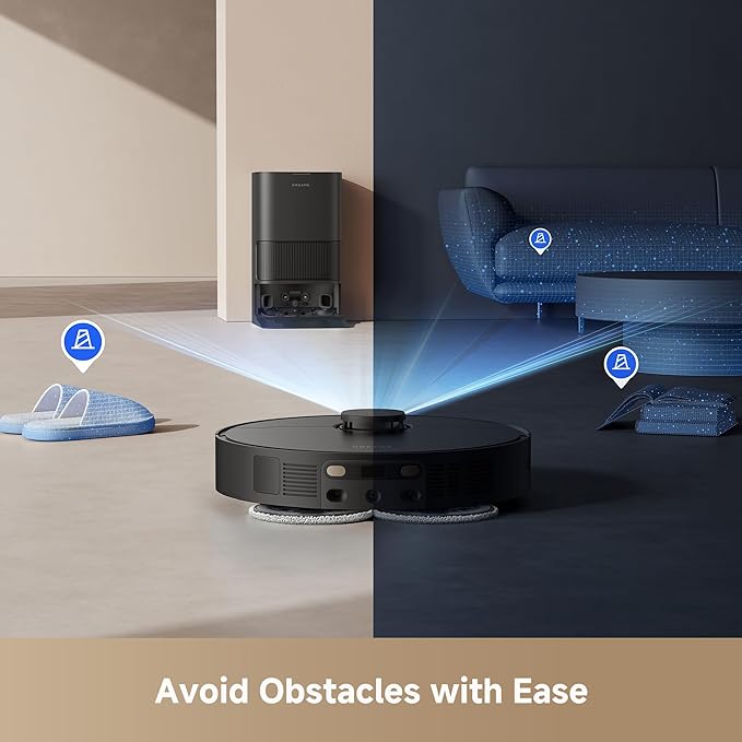DREAME L40s Ultra CE Robot Vacuum and Mop Combo with Self-Emptying Dock, 13,000Pa Suction, Mop Self-Cleaning and Auto-Raising, Ultrasonic Carpet Sensing, Ideal for Pet Hair, Carpet and Hard Floors