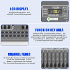 Wiwreenm DJ Controller 384CH Fog DMX-512 DJ Controller Support 30 Banks 8 Scenes 24 fixtures Stage Lighting Console for Program Editing of DJ Lights Show Bar Club Live
