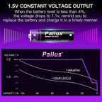 Pallus 1.5v Rechargeable Lithium AA Batteries with Charger - 8 Pack Long Lasting Double A Battery for Blink Camera, High Capacity AA Rechargeable Batteries, Cycles 1600x, Ideal for High-Drain Devices
