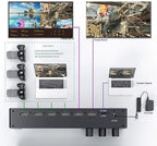 Yunseity 1080P Video Switcher, 5 Inch Screen 4 Channel HD Multimedia Interface Live Stream Switcher with Real Time Multi View and PTZ Control, for Multi Camera Streaming Online (US Plug)