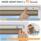 Persilux Smart Motorized Blinds with Remote, No Drill Automatic Roller Shades for Indoor Windows, Blackout Linen Fabric, Electric Blinds for Windows, Nature Brown C153BO-11, Custom Size