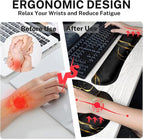 Britimes Black Gold Marble Keyboard Mouse Pad Set 4in1 Large Mousepad+Keyboard Wrist Rest+Mouse Wrist Rest+Coaster Ergonomic Design for Home Office Computer 35.4x15.7 inches