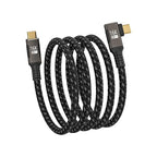 USBC right angle Cable 6.6FT Compatible With Thunderbolt 5/4,90 degree Type C 240W Fast Charging,USB C 16K@60Hz/8K@120Hz HD Video Output for Display,USB 5/4 Cable 80Gbps Data Transfer for SSD/Dock.