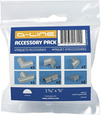 D-Line Medium Cable Raceway Accessory Pack, Join 1.18in x 0.59in Cord Cover Lengths, 10 Accessories Included, Hide Cords Around a Variety of Angles - Gray