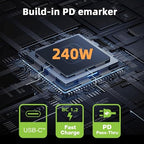 chenyang USB C Digital Display Adapter, USB 4.0 Type C Male to Female 40Gbps 8K@60Hz Data Transfer PD 240W Fast Charging Power Meter Tester Converter Adapter