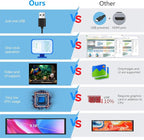 9.16" Computer Temp Monitor, FHD 1920x462 PC Sensor Panel One-Cable Connection(No HDMI Needed), Stretched Bar LCD Dynamic Theme Supported, IPS Mini Secondary Screen for CPU RAM HDD Data Aida64 (Black)
