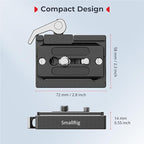 SmallRig Quick Release Mount Plate for Arca-Type, Baseplate Clamp with 1/4''-20 Threaded, 3/8''-16 Threaded and Lever - 2143B