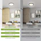 ASD LED 9" Round Flush Mount Ceiling Light Fixture, Low Profile Surface Lighting | 5CCT, Dimmable, Ultra-Thin, ETL Listed | 18W 1660LM 2700-6000K 120V | Kitchen, Bedroom, Hallway Lamp | Black, 12 Pack