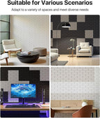 Soundsbay Soundproof Wall Panels, Acoustic Panels Self Adhesive, 18 Pack Sound Proof Foam Panels for Wall, Brick Acoustic Wall Panels for Wall, Office,Reccording Studio, Ceiling 12" X 12" X 0.4" Beige