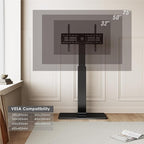 FITUEYES Swivel Floor TV Stand with Mount for TVs 37 43 50 55 60 65 70 75 Inch LCD LED Flat/Curved Screens Universal Swivel Televisions TV Mount Stand for Bedroom Living Room Black Tempered Glass Base