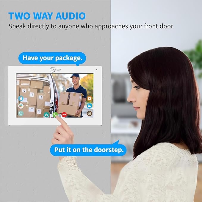 Wired Video Door Phone Apartment Intercom System,7 Inch Touch Monitor with 1080P HD Camera Doorbell,Supporting 5 in 1 Unlocking,Minitoring Motion Detecting for Home Villa,Tuya (2 doorbell + 3 monitor)