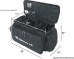 Rockville UT-BAG10 DJ Utility/Cable Bag, 10 Compartments, Padded Straps, Water-Resistant, Lockable Zippers, Perfect for DJs, Events, Gear & Cables
