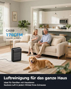 Slevoo Air Purifier for Home Large Room, H13 True HEPA Filter Air Purifiers & 3 × pre-filters for Bedroom,Office,Living Room,Covers Up to 1546 ft²,CADR 300 m³/h (Black)