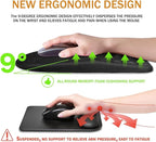 BOCHEERY Ergonomic Mouse Pad Wrist Support,Upgrade Mousepad with Massage Design,Non-Slip PU Base Desktop Mouse Pads for Pain Relief, Computer, Office & Home,12 x 8 in（E-Black）