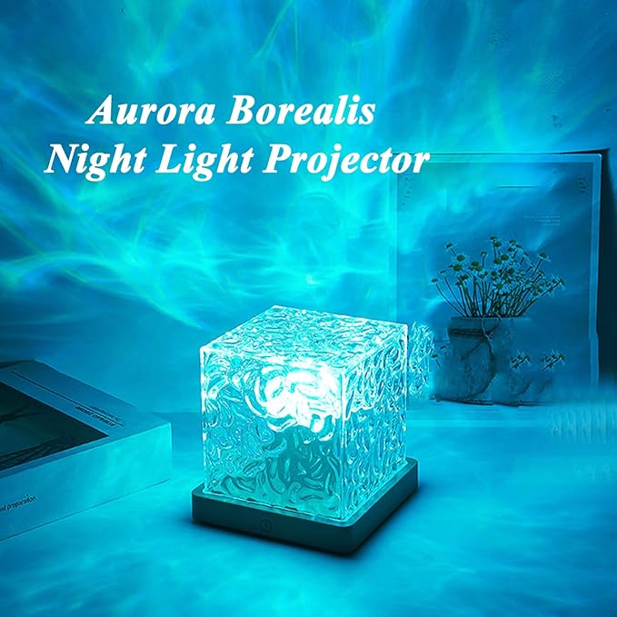 citosisk Aurora Borealis Night Light Projector, Aurora Dreamscape Projector, Magical Northern Lights for Your Room, 3/16 Colors Ambient Dynamic Wave Cube Lamp with Remote (16 Colors Plug-in, Plastic)