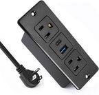 Havorbit 20W Recessed Power Strip USB, 2 AC Outlets + 1 USB-C + 1 USB-A Ports, 6ft Cord, Space Saving Furniture Outlet for Desk/Bedside/Kitchen/Drawer (18W USB-A & 20W USB-C Fast Charge)