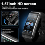 2-in-1 Smart Health Band with Built-in Bluetooth Earbuds, Fitness & Activity Tracker with Heart Rate & Sleep Monitor, Bluetooth Call Support, 1.57" HD Touchscreen for Daily Wellness (Black)