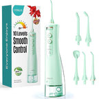 COSLUS Portable Water Flosser for Teeth: 10 Pressure Settings Professional Water Dental Pick for Orthodontic, Braces & Sensitive Gums - Cordless for Travel Use, for Adults Teens, BPA-Free, E40