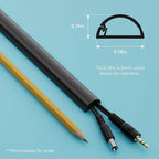 D-Line 31.4in TV Cord Hider, Patented Half Round Cable Cover, Hide Wall Mount TV Wires, Hinged One-Piece Cable Concealer, Adhesive, Decorative Raceway - 2X 0.78in W x 0.39in H x 15.7in L - Black
