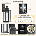 LTBLIGHT 2-Pack Motion Sensor Outdoor Porch Lights, Vintage Black-Gold Dusk to Dawn Exterior Lighting Fixtures, Waterproof Wall Sconces with 3 Modes for House, Yard, Garage, Garden