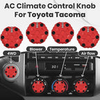 4 Pack - 2nd Gen Tacoma Accessories AC Knob Upgrade - 2005,2006,2007,2008,2009,2010,2011,2012,2013,2014,2015 Tacoma Climate Control Dial Mods Set - for Toyota Interior Replacement Kit