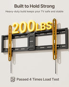 monTEK Heavy Duty Tilting TV Wall Mount for 43-95 Inch TVs, 200 lbs Capacity, 1.65" Slim Low Profile Wall Bracket, Max VESA 800x400mm Fits 16"/18"/24" Studs, Space-Saving for Large Flat & Curved TVs