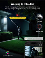 Lepro 2K Security Indoor & Outdoor Camera for Baby Care, Pet Monitoring, Remote Intercom, Night Vision, 2-Way Audio, Cloud & SD Card Storage (SD Card Not Included)