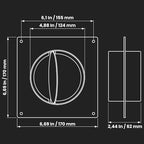 5" Inch Duct Connector Flange with Backdraft Damper - Plastic Straight Pipe Flange for Heating Cooling - Inlet Outlet Ventilation System - Ducting Coupling Wall Plate - Assembly Joint (125mm)