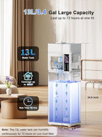 Zeova 13L/3.4Gal Humidifiers for Bedroom, Ultrasonic Warm & Cool Mist Humidifier Large Room, Covers 800ft², 72H Runtime, 24H Timer, 3 Mist Modes Top Fill Quiet Humidifiers for Home, Office, White