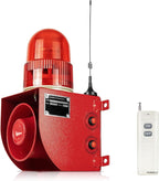 EOKHEOY Outdoor Security Siren Alarm 1.24 Mile Range Wireless 120dB Loud Waterproof Emergency Alarms with Strobe Light Adjustable Siren Sounds AC110-120V