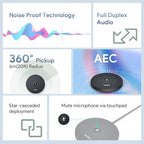 Yealink UVC40 E2 and Expansion Mic (VCM35) HD Video and Audio Conferencing System Bundle for Small to Medium Meeting Room, Ultra HD 4K, 8 Microphone Arrays, AI Auto Framing, Full-Duplex