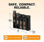 Storacell AA + AAA Combo Battery Storage Caddy and Dispenser (Pack of 2), Black, Holds 4 AA + 4 AAA Batteries (Not Included), Durable & Compact Design, The Original Battery Caddy, Made in The USA