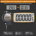 Neoteck Digital Thickness Gauge (Silver-Black, 0-1"/0.00005")