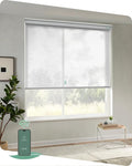 Yoolax Motorized Blinds App Control, Light Filtering Motorized Shades for Windows, Cordless Automatic Roller Shades for Bedroom Living Room Office(Light Filtering Jacquard White, 38" W x 72" H)