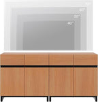 WAMPAT Modern TV Stand for TVs up to 70 inch, 2 in 1 Entertainment Center TV Console with Adjustable Shelves and Metal Base for Living Room,Bedroom, Mocha