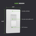 TOPGREENER Smart Light Switch, UL Listed, Neutral Wire Required, Single Pole or 3-Way, No Hub Required, Works with Amazon Alexa and Google Assistant, TGWF15S, 2 Pack