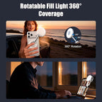Magnetic Selfie Light, Phone Light Compatible with iPhone Magsafe, CRI97 360° LED Selfie Ring Fill Folding Light with Mirror for Selfies/Photography/TikTok/Zoom Calls/Video Conference
