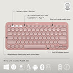 Logitech Pebble 2 Combo, Wireless Keyboard and Mouse, Quiet and Portable, Customizable, Logi Bolt, Bluetooth, Easy-Switch for Windows, macOS, iPadOS, Chrome - Tonal Rose